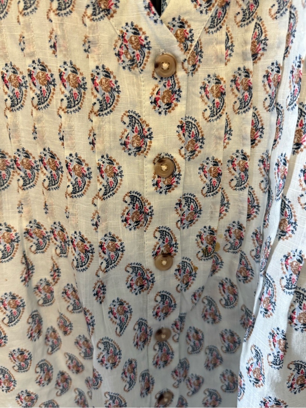 NWOT J.Jill Lightweight Paisley Button-Front Women's Top Sz S (21" P2P) - Picture 7 of 12
